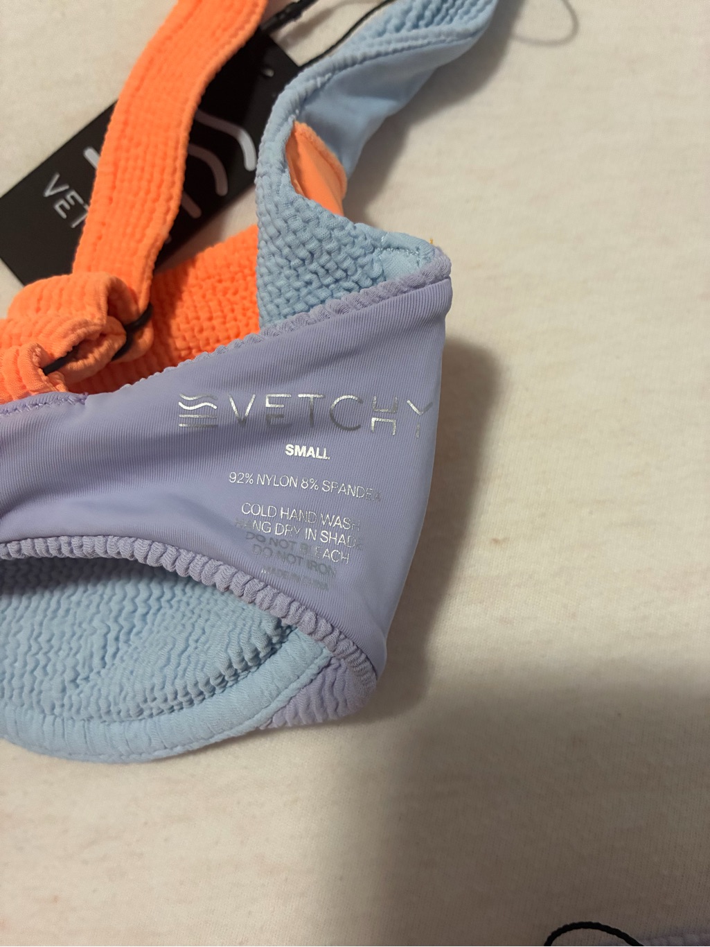 Brand New With Tags Vetchy Lavender, Light Blue & Neon Orange Colorblock — image 2 of 3